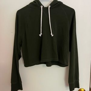H&M Green Hooded Cropped Long Sleeve